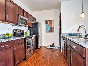 Ironhorse apartments full kitchen with stainless steel energy star appliances